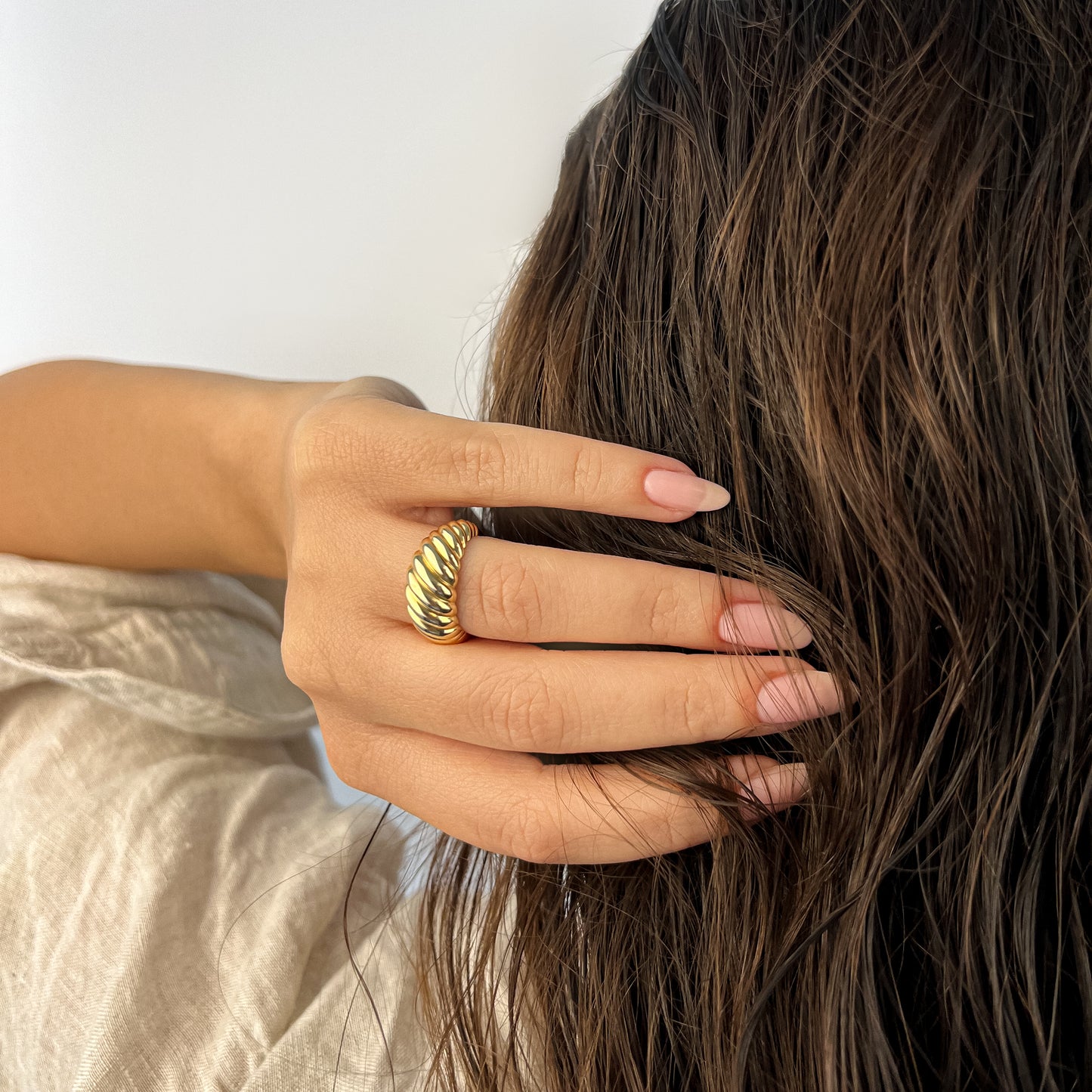 Inel din aur 14KTwisted Dome gold ring