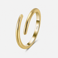 Adjustable Double Open Ring | 14K Gold Plated Sterling Silver