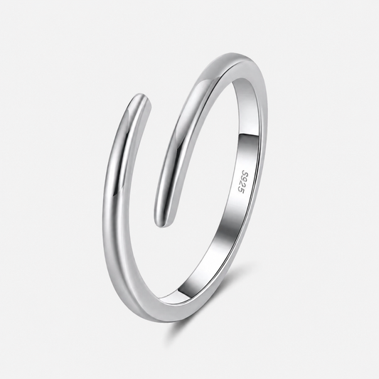 Adjustable Double Open Ring Sterling Silver