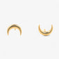Cercei din aur 14k in forma de semiluna pe fundal alb Moon Spells solid Gold Earrings on white background
