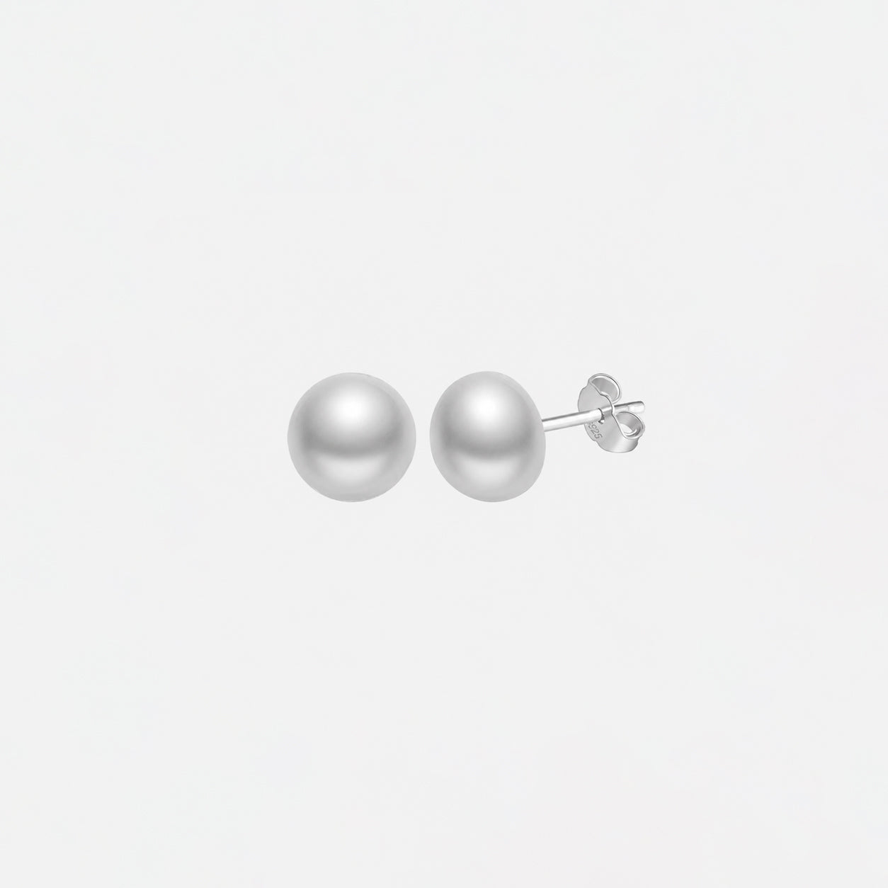 Dainty Pearl Stud Earrings  Sterling Silver & Pearl