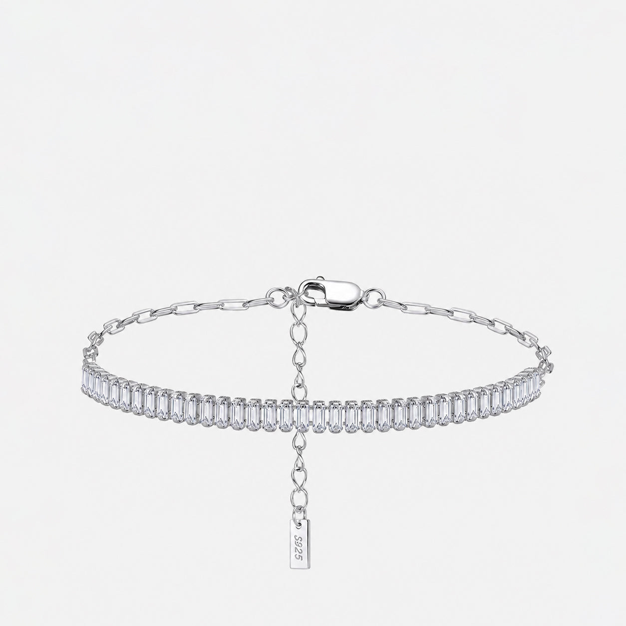 Emerald Cut Bracelet  Sterling Silver & Cubic Zirconia