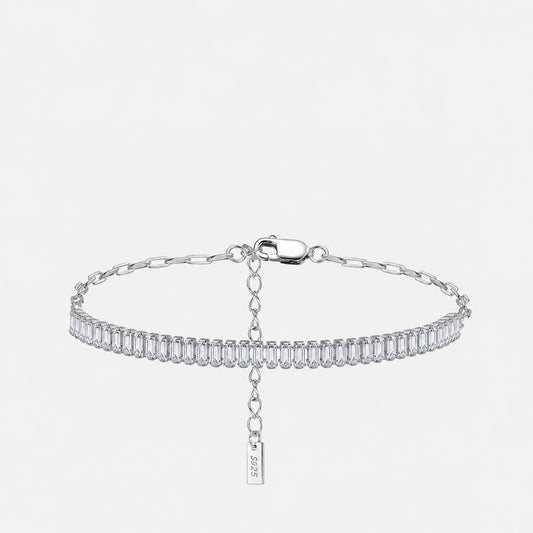 Emerald Cut Bracelet  Sterling Silver & Cubic Zirconia
