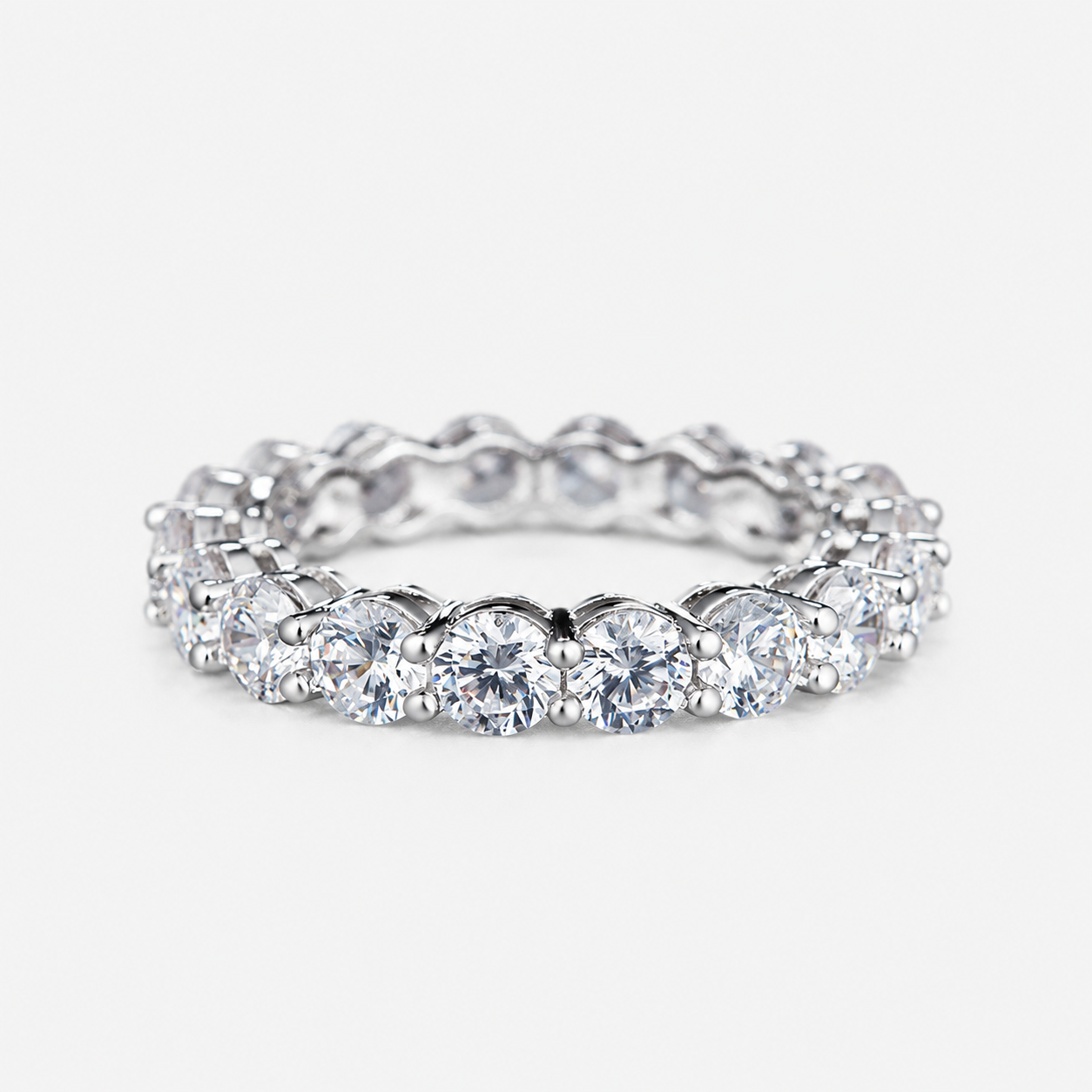 Eternity Ring  Sterling Silver  Cubic Zirconia