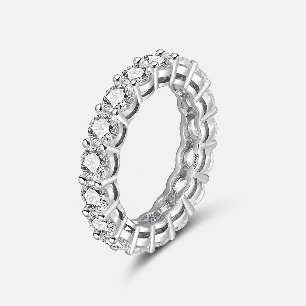 Eternity Ring  Sterling Silver  Cubic Zirconia