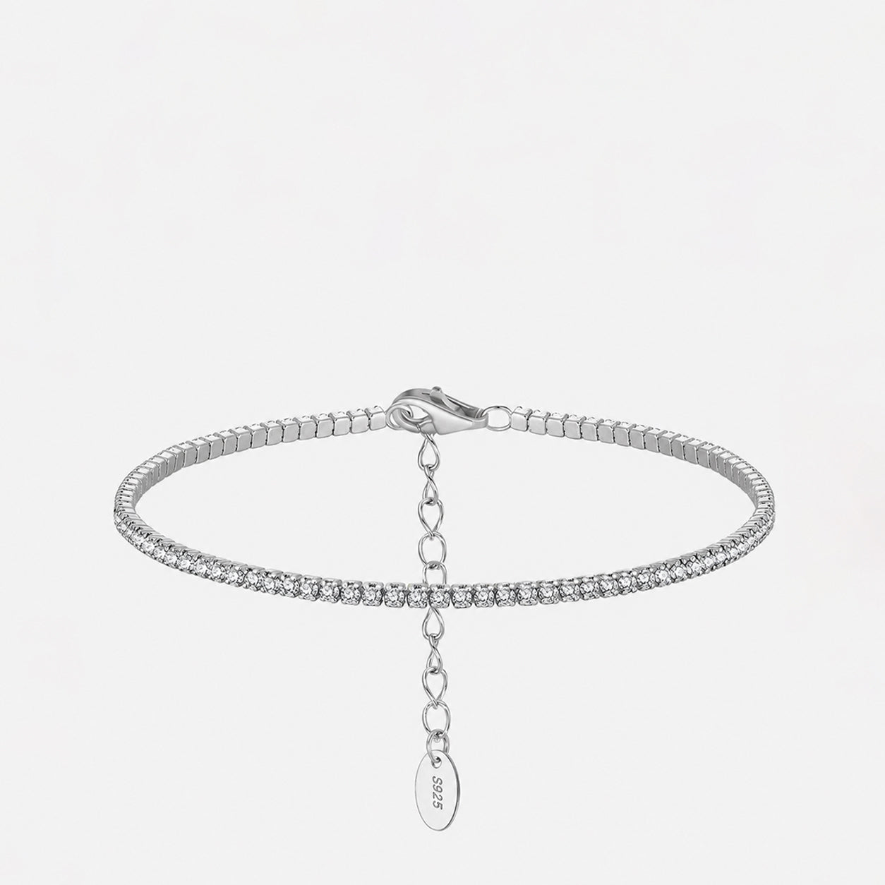 Fine Tennis Bracelet  Sterling Silver & Cubic Zirconia