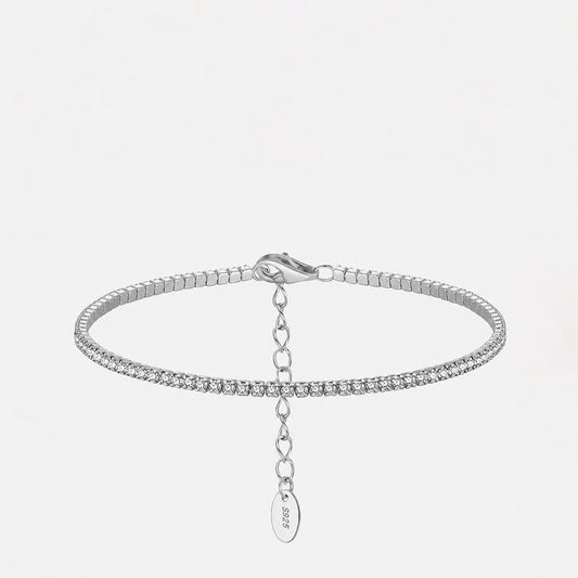 Fine Tennis Bracelet  Sterling Silver & Cubic Zirconia