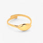 Inel aur 14k reglabil pe fundal alb  Visconti Signet Gold Ring on white background