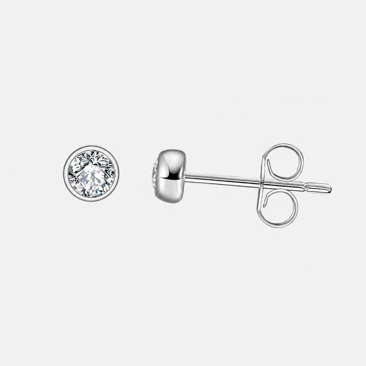 Mini Crystal Stud Earrings  Sterling Silver & Cubic Zirconia