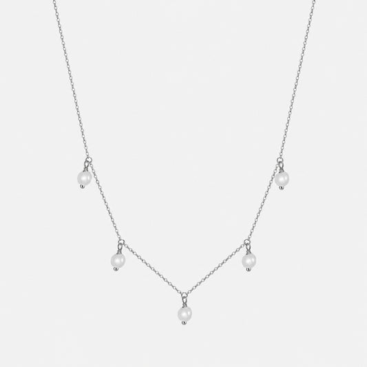 Pearl Drop Necklace | Sterling Silver & Pearl