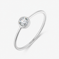 Round Solitaire Ring  Sterling Silver & Cubic Zirconia