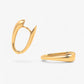 cercei din aur 14k pe fundal alb Elain Leaf solid Gold hoops Earrings