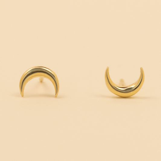 Cercei din aur in forma de luna semiluna 14k Moon Spells gold earrings 