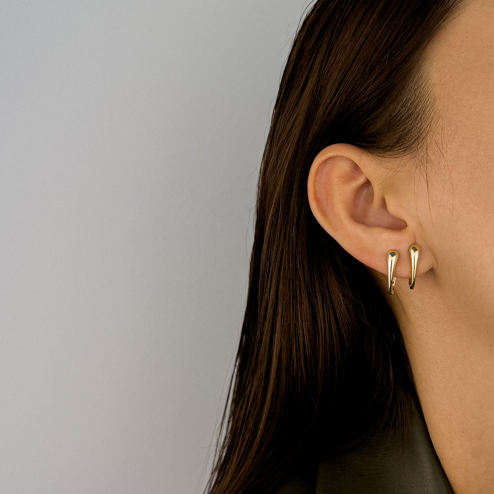 Cercei din aur 14K Elain Leaf gold earrings