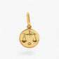 pandantiv din aur 14k zodie balanta pe fundal alb libra zodiac charm solid gold on white background