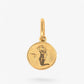 Pandantiv cu zodia fecioara din aur de 14k pe fundal alb. 14k solid gold 
Virgo zodiac charm on a white background